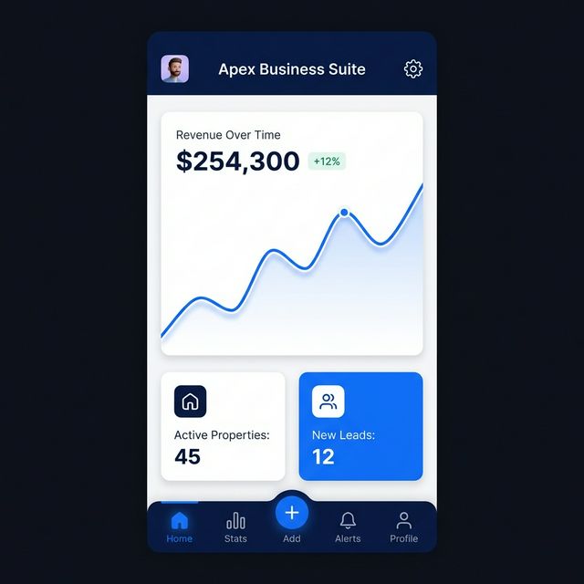 Business Dashboard App Interface Mockup