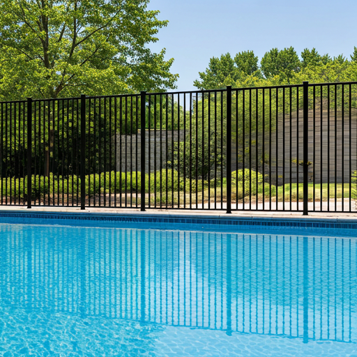 Black aluminum pool fence