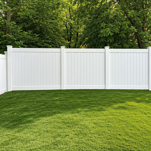 Modern white vinyl fencing