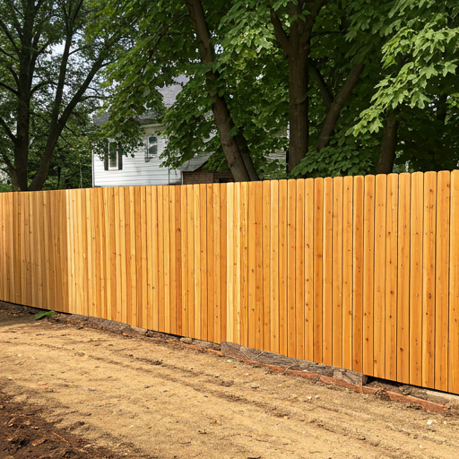 Traditional cedar wood fence
